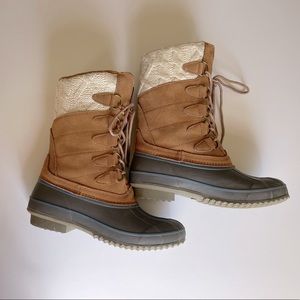 Khombu Suede Lace Up Ski Snow Rain Winter Boots Women’s 8